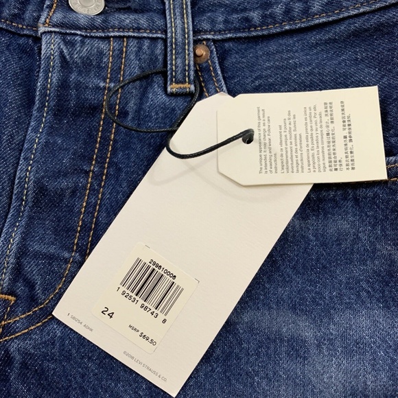 Levi's Size 24 Blue Clue 501 Mid Rise Long Denim‎ Jean Shorts - Picture 7 of 8